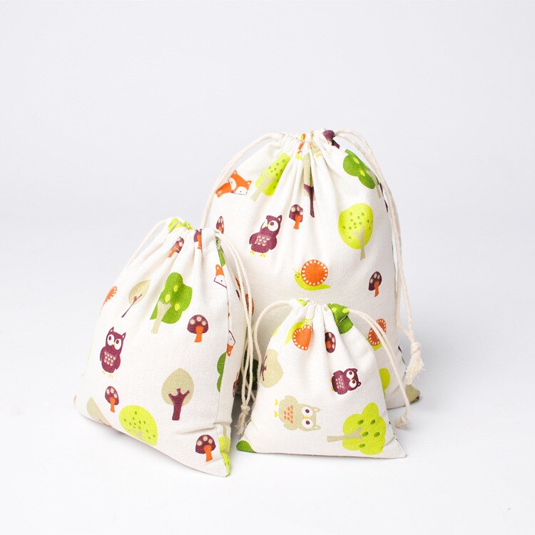 ETya réutilisable Eco coton cordon sac à provisions impression de fleurs femmes hommes voyage Shopper épicerie fourre-tout sacs de rangement pochette: b / S