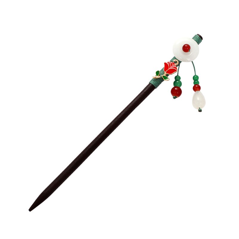 Vintage Hair Sticks Pick Chinese Style Wooden Chopsticks Flower Hair Pin Clip Women Crystal Hairpins Jewelry Accessories