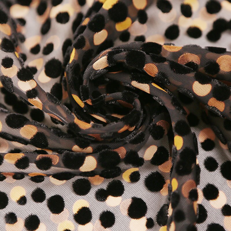 Kjole stof leopard fløjl udbrændt flocket diy cheongsam blød bryllupskjole materialefabric: 5