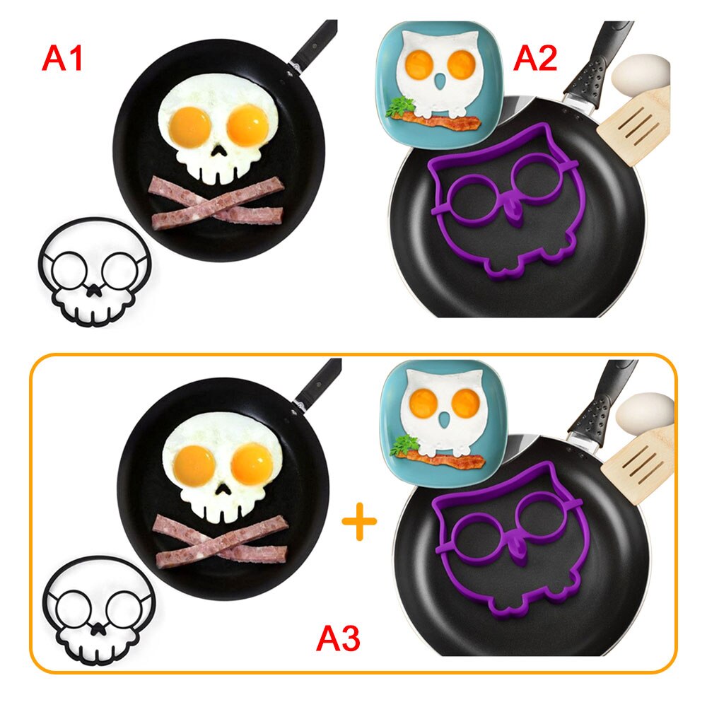 Silica Gel Eggs Mold Ring Cooking Tools Fried Owl Shape Omelette Device Kitchen Utensil Home Cookware Gadgets