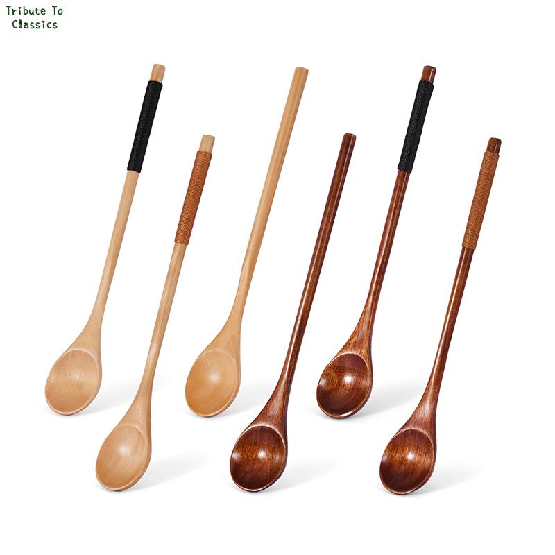 Kleine 1Pc Holz Tee Löffel Lange Kaffee Löffel Teelöffel Holz Honig Nachtisch Löffel Kaffee Trinken Rührer Teelöffel Geschirr