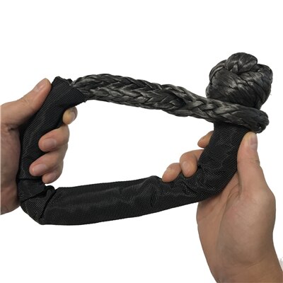 Manille de remorquage souple verte 15T | Corde synthétique, barre de remorquage, manille de choc pour Jeep JK, accessoires de récupération hors route 4x4accessoires: 15T Capacity-Grey