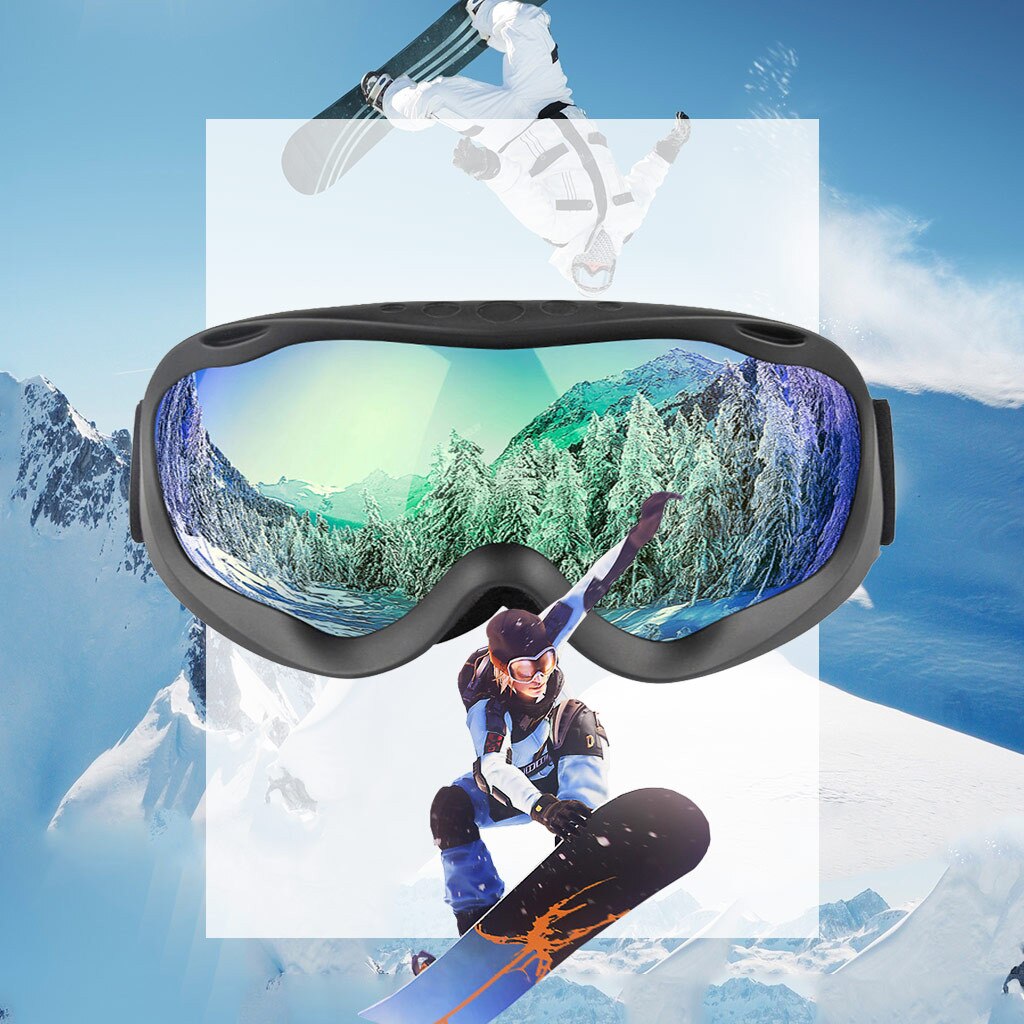 ski goggles double layers lens anti-fog anti-UV Large frame ski glasses skiing snowboard Mens snow goggles: A