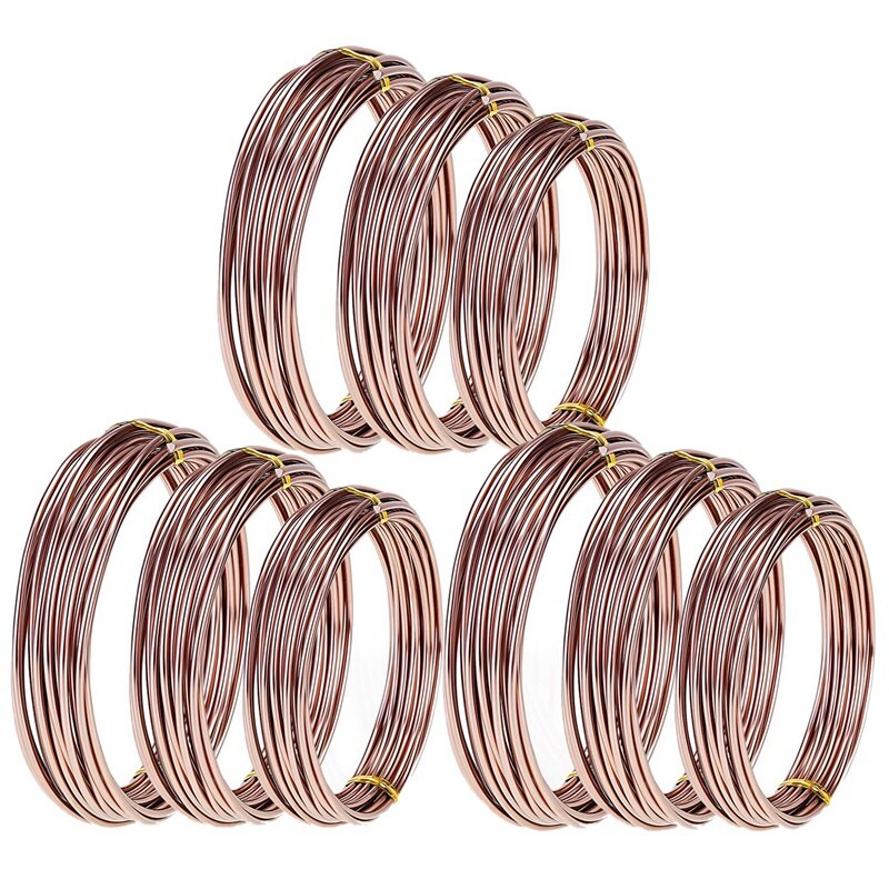 9 Rolls Bonsai Wires Anodized Aluminum Bonsai Training Wire with 3 Sizes (1.0 Mm,1.5 Mm,2.0 Mm),Total 147 Feet: Brown
