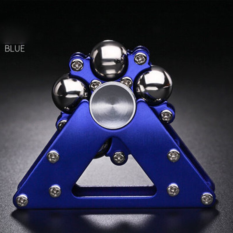 Aparte Driehoek Mute Hand Fidget Metalen Hand Spinner Voor Autisme En Adhd Angst Stress Focus Fidget Spinner: Blauw