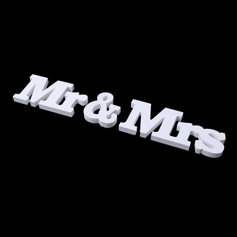 Wedding Decoration Mr & Mrs White Wooden Letters Sign For Sweetheart Table Decor