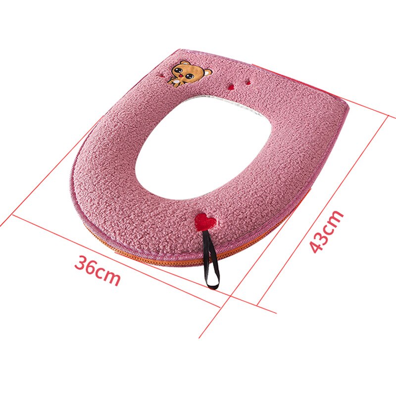 Calentador de baño para asiento de inodoro, paño suave, tapa lavable, almohadilla de cubierta superior, suministros de asiento de inodoro engrosados