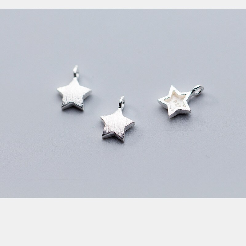 Breloques de lune en argent Sterling 925, dessin de fil artisanal, jolis pendentifs de bijoux pour femmes et hommes, boucles d'oreilles, Bracelets, bricolage, pour fabrication de bijoux: silver star 1pcs