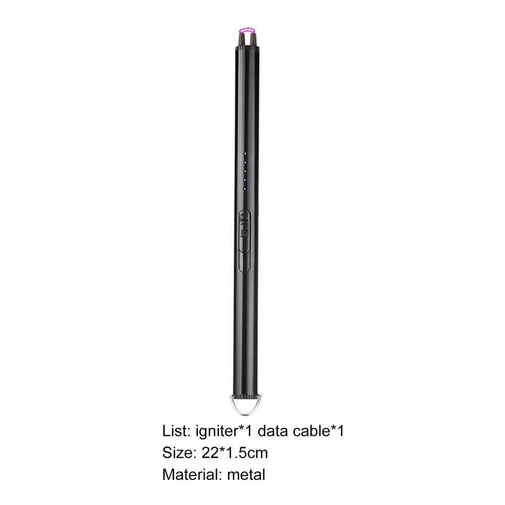 Electric Igniter Windproof Battery Status Display Metal Electric Plasma Igniter with Battery Indicator for Home