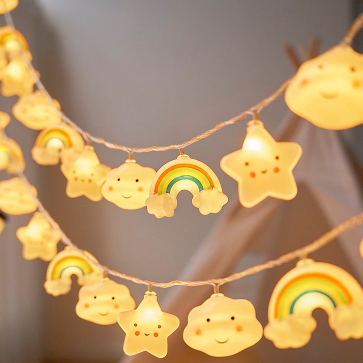 1 Pack Regenbogen & Stern & Wolke Lichterketten LED Dekorative Lichterkette Batteriebetriebene Lichter Funkeln Lichter Für Party Schlafzimmer Dekor