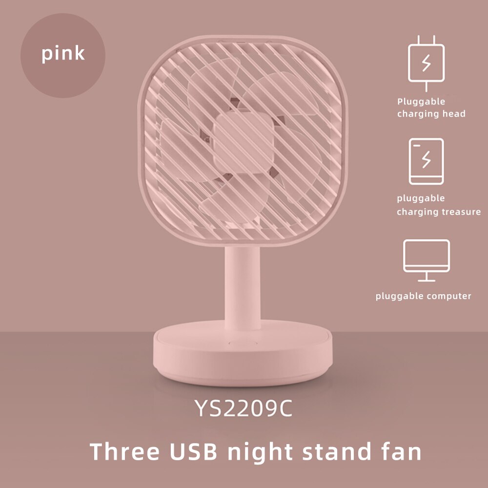 Summer mini Fan USB Charging with Led Night Light Desk Fan Portable ajustment small Fan Charging Office for Outdoor Travel Home: 10