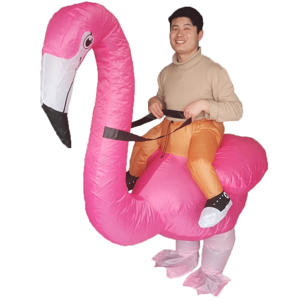 Opblaasbare Flamingo Kostuum voor Volwassenen Halloween Carnaval Cosplay Party Fancy Dress Mannen Vrouwen Flamingo Rider Verjaardag Outfits