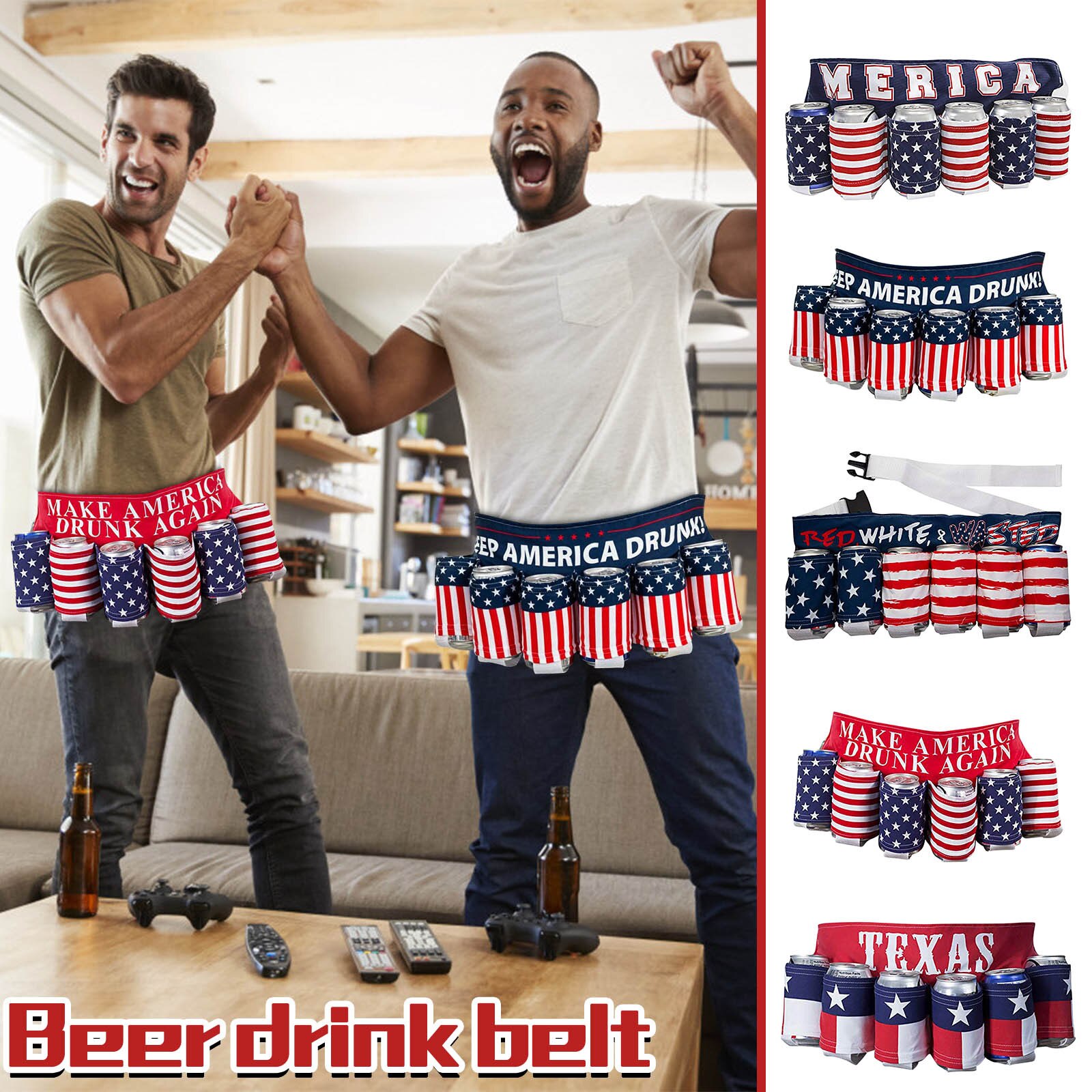 Independence Day Themed Drink Holder Beer Belt Picnic Party Belt