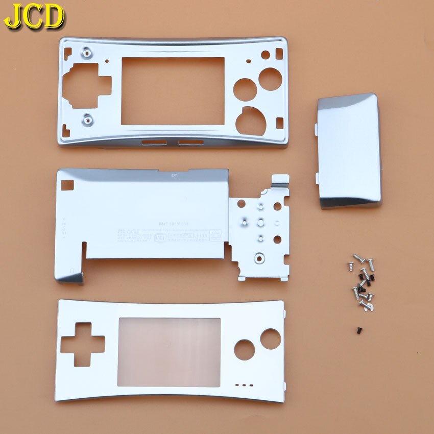 JCD 4 in 1 Metalen Behuizing Shell Case voor Nintend GameBoy Micro GBM Front Back Cover Faceplate Batterij Houder w /schroef: F