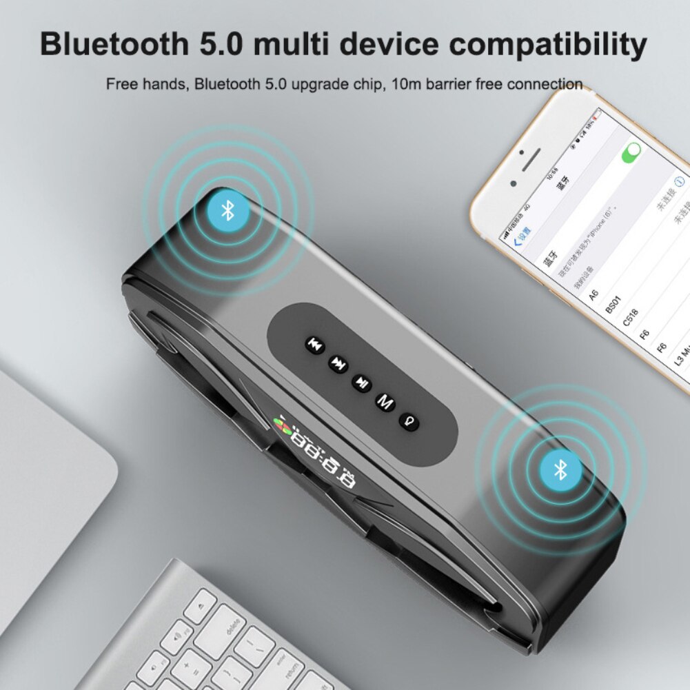 M5 Wireless Bluetooth-Compatible Speaker Subwoofer Outdoor Portable Small Radio Home Stereo HiFi Portable Audio Speaker