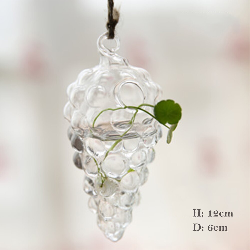 1Pcs Hanging Glass Vase Transparent Hydroponic Container Terrarium Flower Plant Pot Garden Home Wedding Decoration: 11