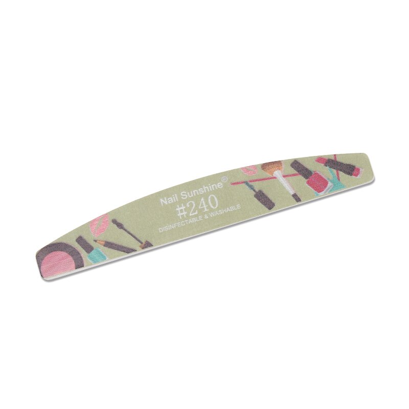 Lidan-limas de uñas con patrón , 2 piezas, doble cara, , herramientas de lijado, media luna, para manicura: Blanco