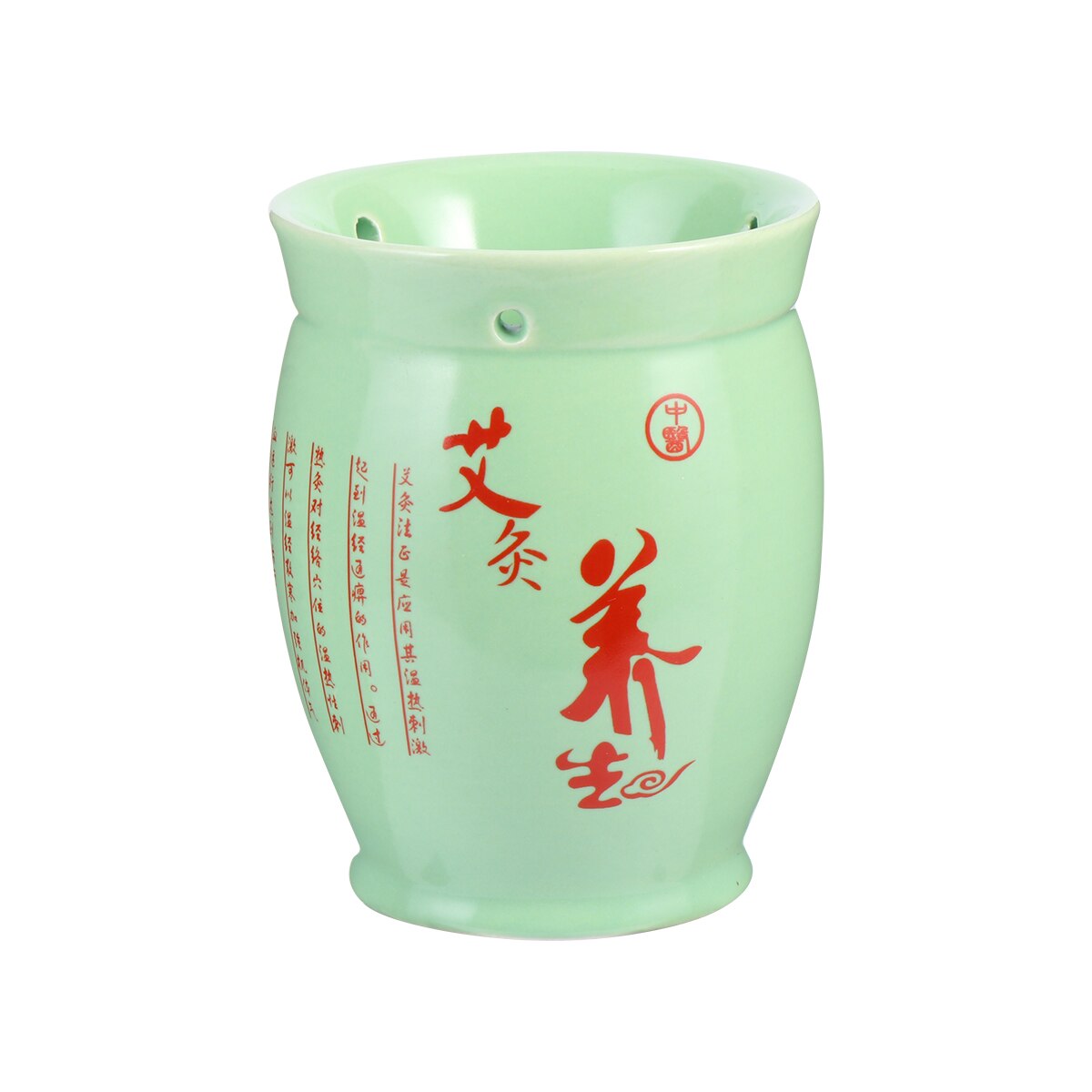 Chinese Geneeskunde Moxa Cup Dubbel Layer Keramische Moxibustion Pot Kan Tin Moxa Cup Massage Voor Spa Home Moxibustion Kan