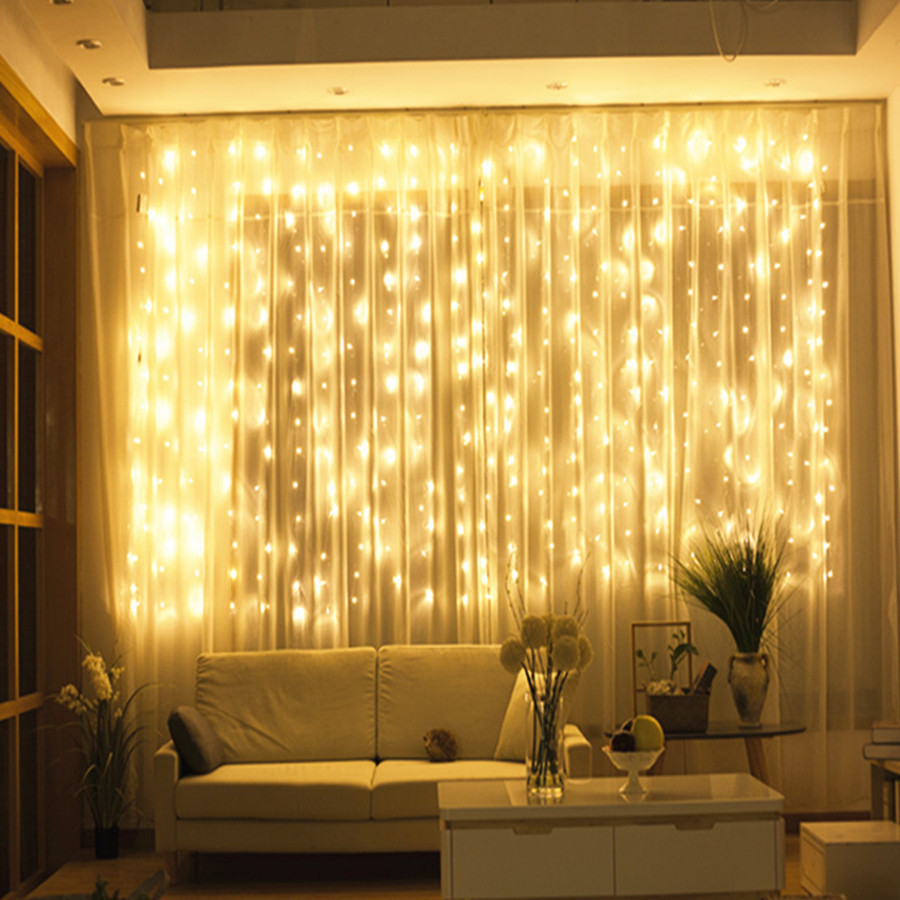 Thrisdar 3 x 2m 3 x 3m udendørs gardin istapsstreng guirlande lys bryllupsfest jul led string vindue istapsstreng lys