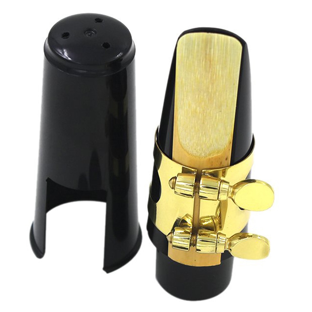 Alto Sax Saxofoon Mondstuk Plastic met Cap Metalen Gesp Reed Mondstuk Patches Pads Kussens