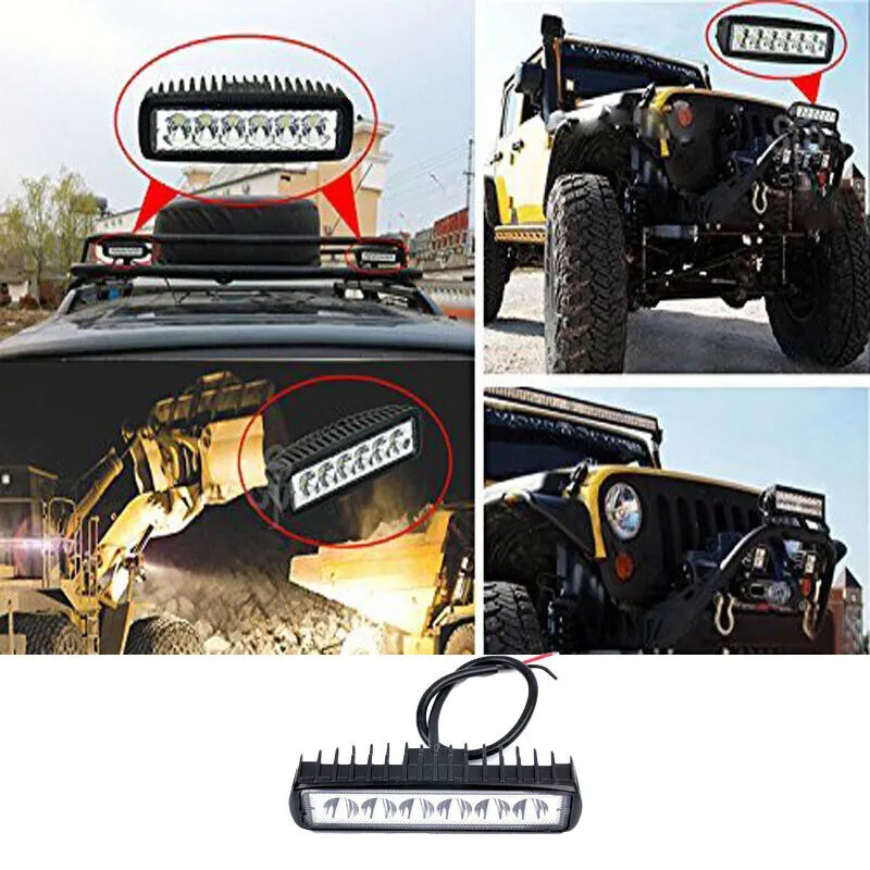 Auto Werklamp 18W 6 Led Drl Spotlight Hoge Heldere Waterdichte Auto Offroad Suv Truck Koplampen Rijden Lamp 12V 24V 6000K