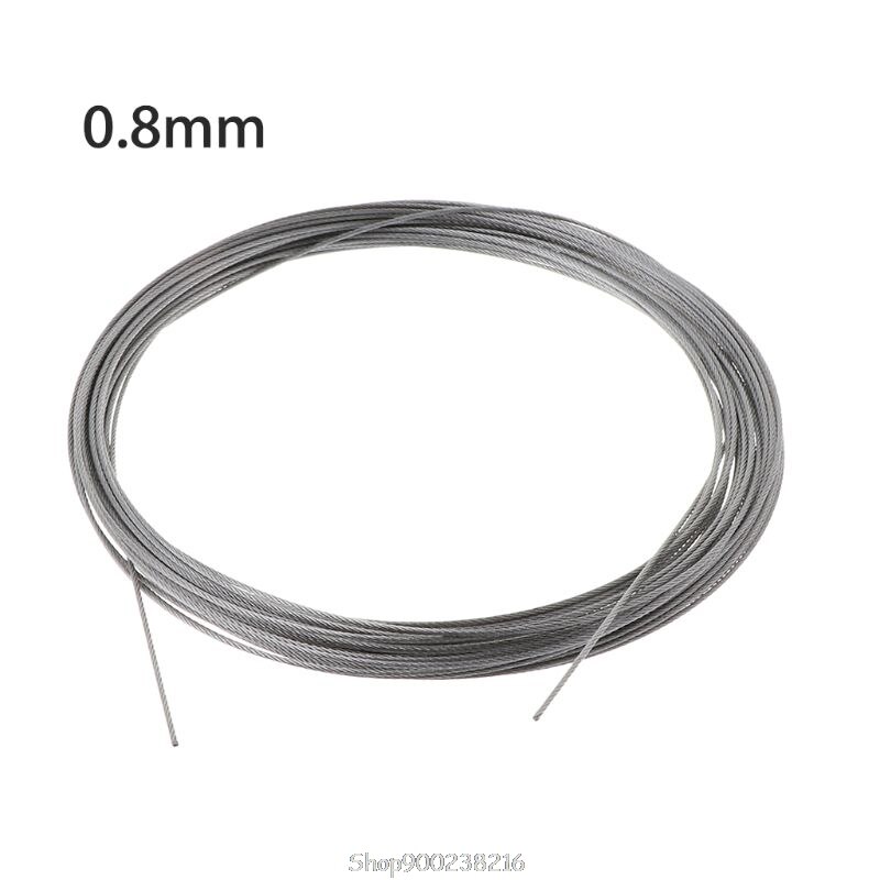 10m 304 Stainless Steel Wire Rope Soft Fishing Lifting Cable 7×7 Clothesline N19 20