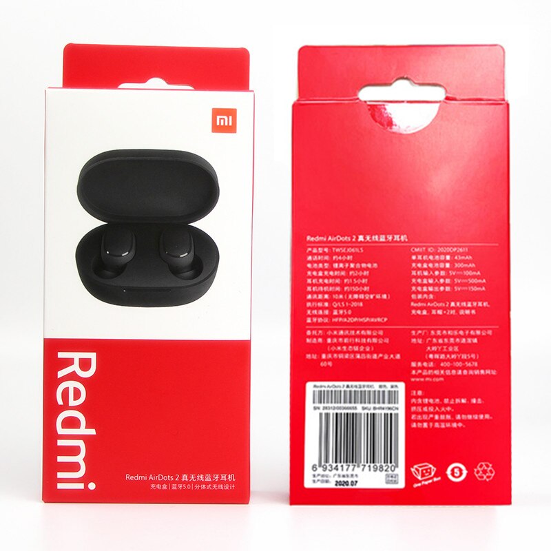 Originele Xiaomi Oordopjes Redmi Airdots 2 Tws Draadloze Koptelefoon Bluetooth 5.0 Ruisonderdrukking Met Mic Xiaomi Airdots 2S Headset