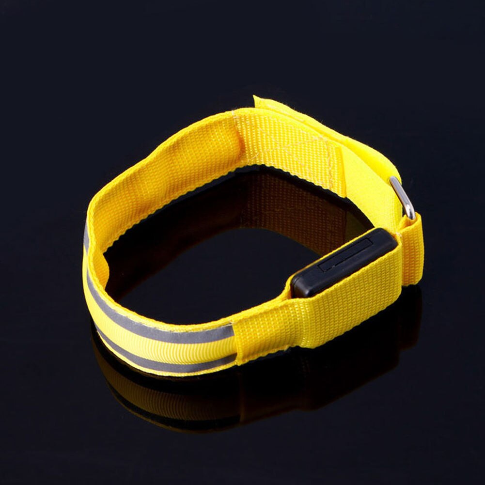 Reflective LED Light Sport Arm Armband Strap Safety Belt For Night Running Cycling: Yellow