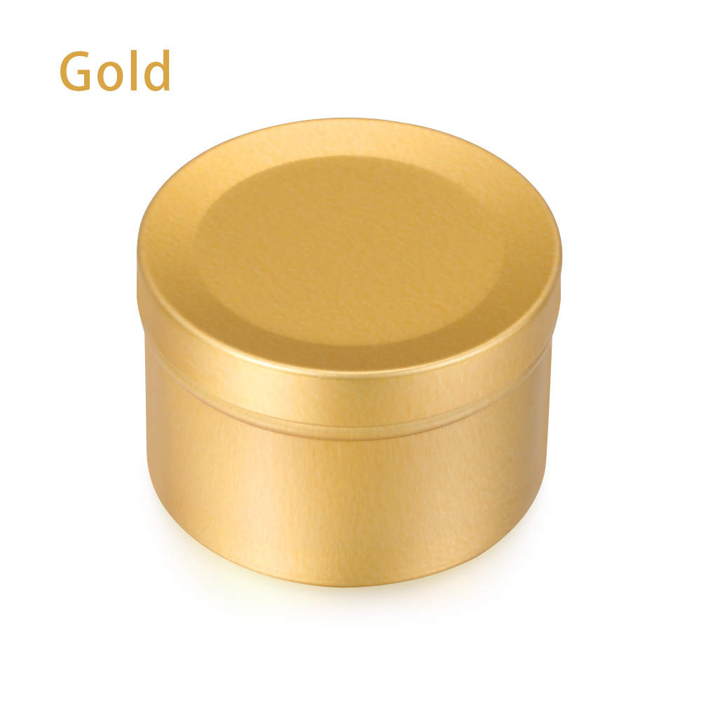 1Pc Round Storage Box Refillable Containers Aluminum Cosmetic Storage Jars Cosmetic Containers Jewelry Candy Favor Organizer: gold