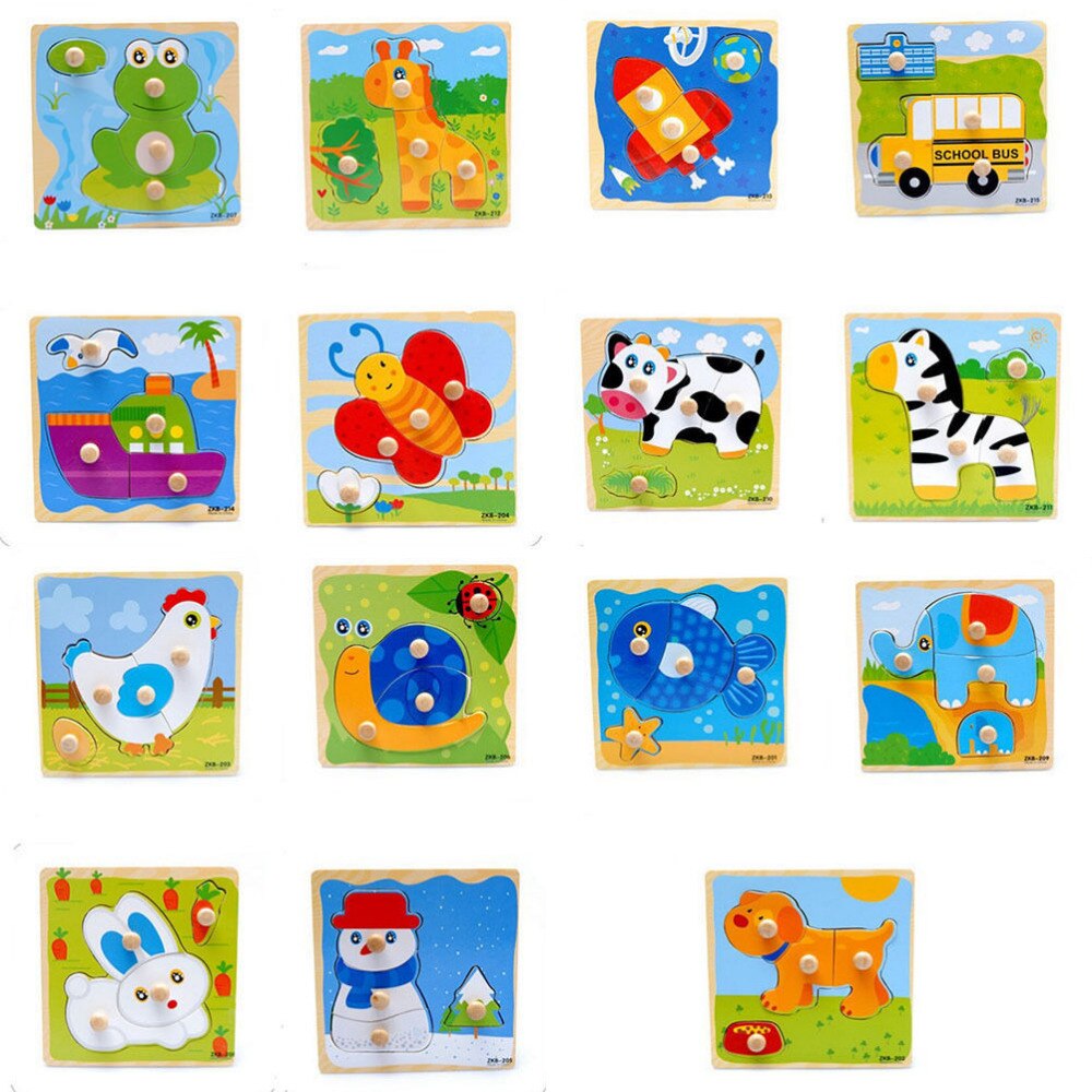 Colorful Jigsaw Puzzle Wooden Puzzles Animal for B... – Grandado
