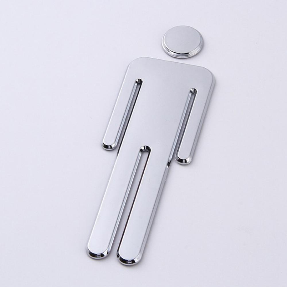 12cm Pair 3D Man Women Toilet Signs Bathroom Indicator Signpost Self Adhesive Toilet Door Sign Plate for Hotel Office Restaurant