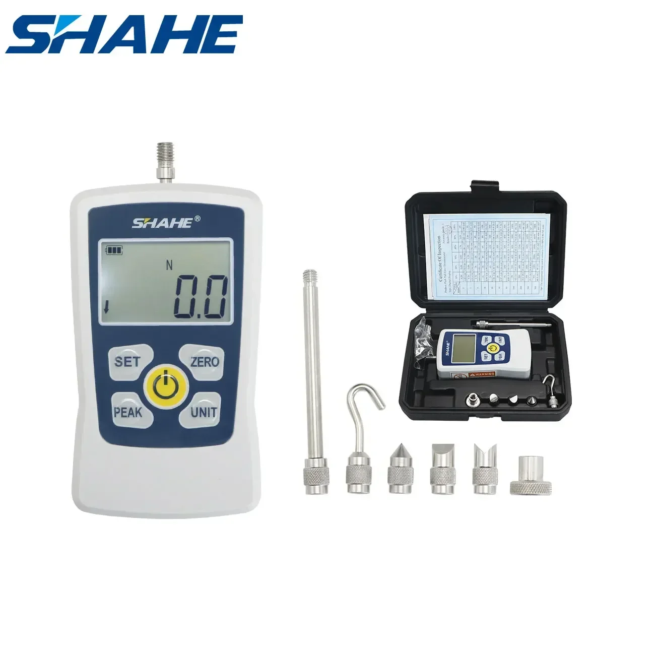 Shahe Digital Push Pull Force Gauge Portable Dynamometer Gauge High Precision Pull Pressure Gauge Portable Pull Tester
