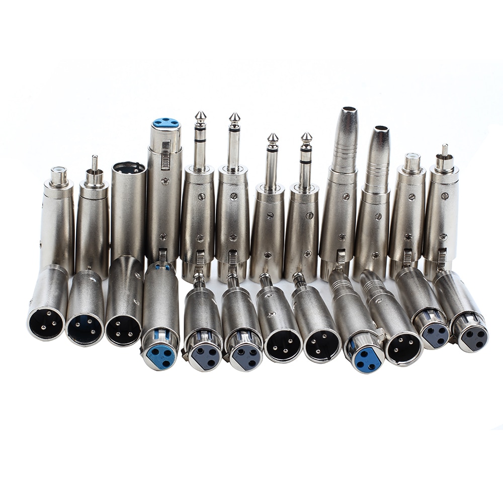 2 stk 3 -benet xlr hun  to 6.35mm han mono jack ledning adapter mikrofon 3 ben xlr han til rca hun leder adapter forniklet