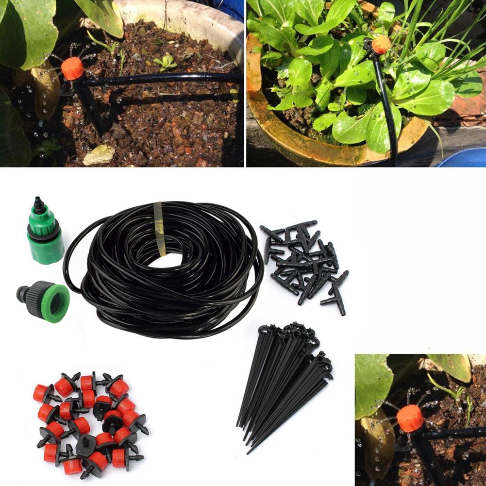 15M-5M DIY Drip Irrigation System Automatic Watering Automatic Garden Watering System Kits with Adjustable Dripper: 15m