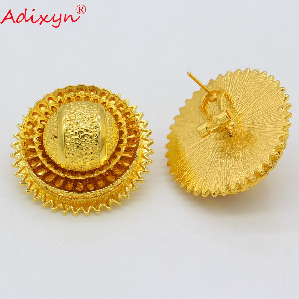 Adixyn, colgante de joyería estilo europeo, collar, pendientes, anillo, brazaletes, cadena para el pelo para mujeres, Color dorado, de boda africanos N06152