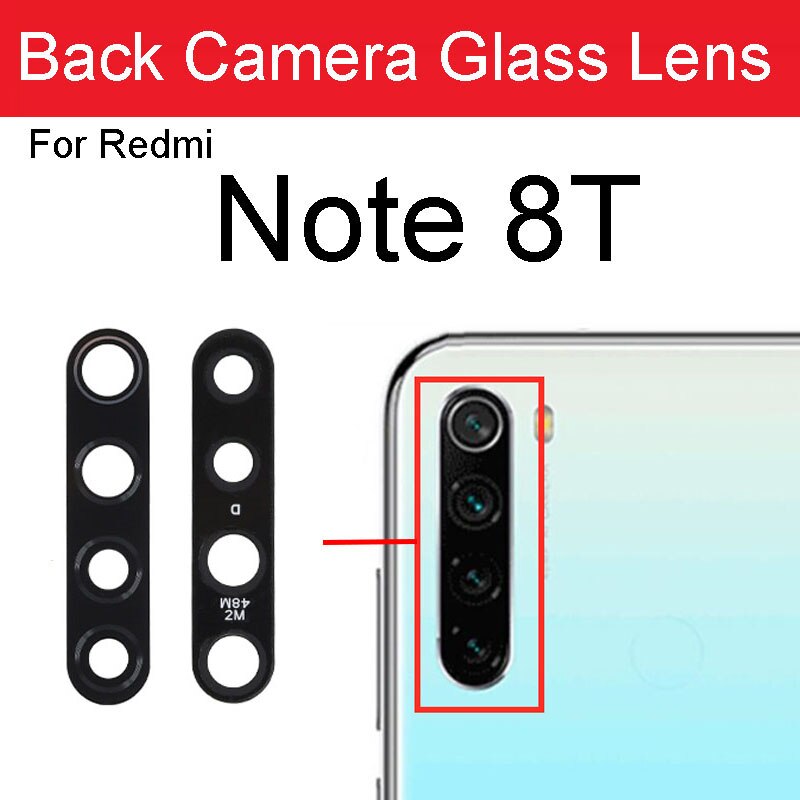 2pcs for Xiaomi Redmi Note 8T Back Camera Glass Lens Rear Camera Glass with Adhesive Sticker Glue For Redmi Note8T Repair Parts