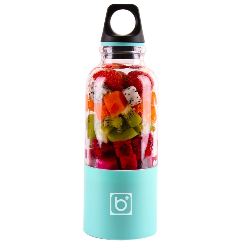 Vaso exprimidor portátil de 500ml, recargable por USB, eléctrico, automático, para Bingo, verduras, frutas, herramientas para jugo, taza batidora, Botella Mezcladora: Blue
