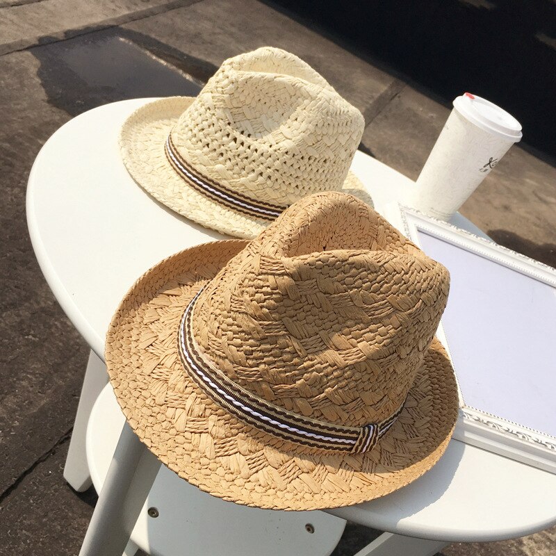 De ouder-kind strohoed jongens en meisjes strand zonnebrandcrème zonnehoed zomer 2 mz 106