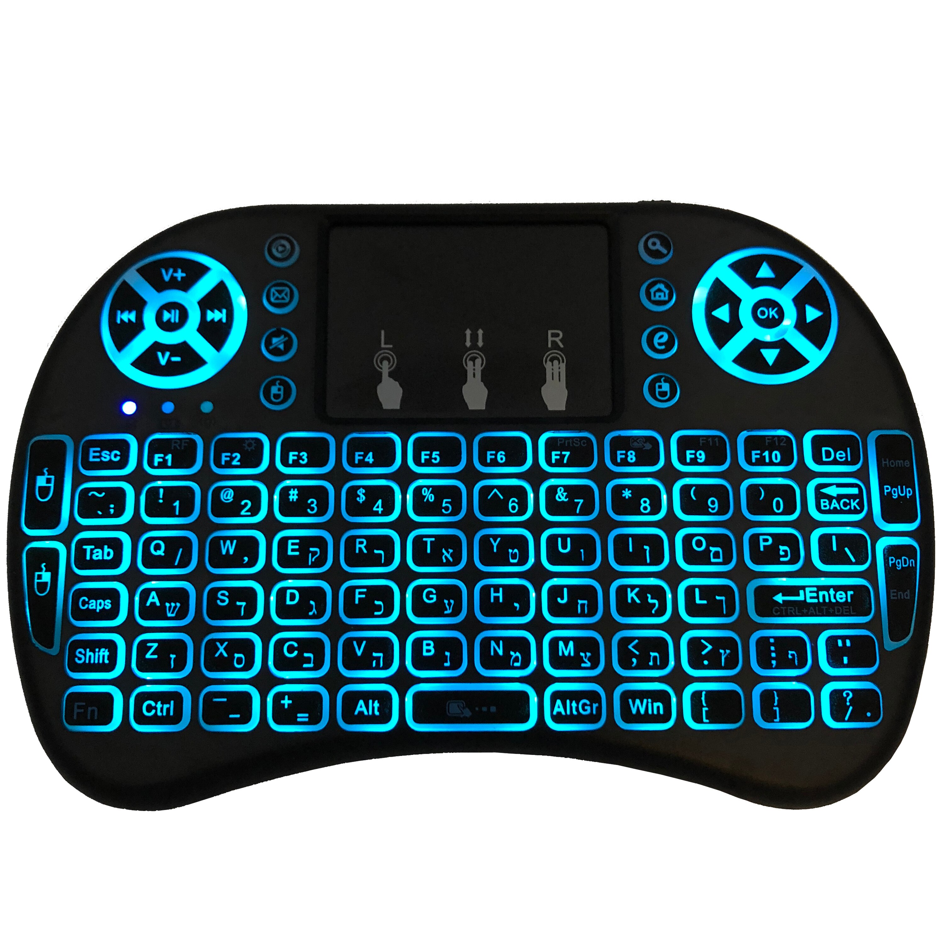 Hebrew Mini i8 Wireless Keyboard 2.4GHz Hebrew english Air Mouse Remote Control Touchpad For Android TV Box Notebook Tablet Pc