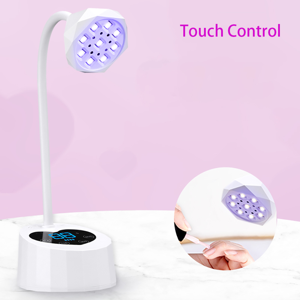 Kabellose Nagellampe, LED-UV-Nageltrockner, wiederaufladbar, automatische Erkennung, berühren-Steuerung, schnell trocknendes Nagellicht 360° ° Biegsame Tischlampe