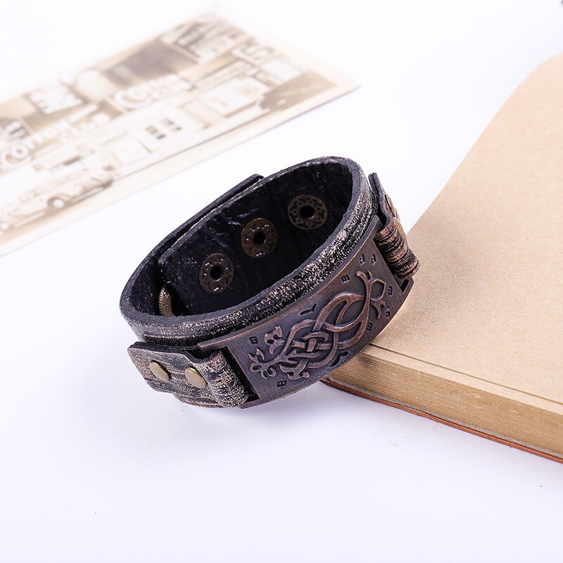 årgang menn armbånd viking tilbehør europeisk amerikansk personlighet lær armbånd armbånd herre smykker