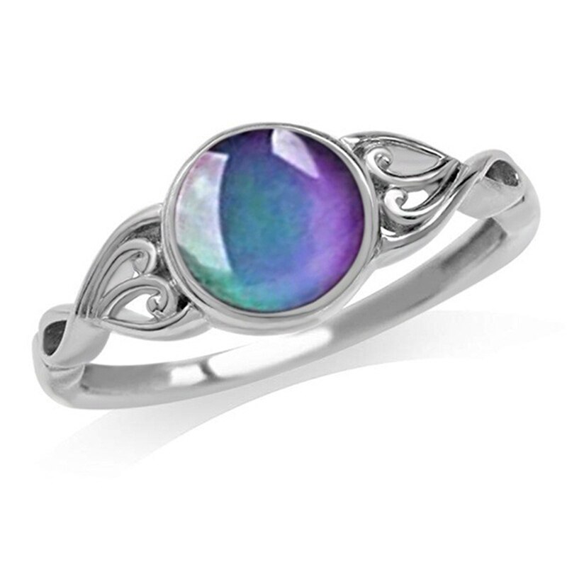 Anillo con Sensor de temperatura para mujer, joya con personalidad única colorida, accesorios de joyería, , novedad de