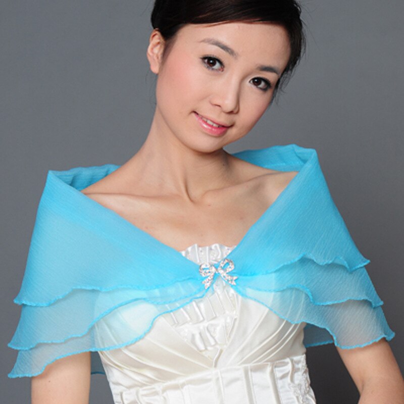Schwarz Champagner verrotten Blau Kap Braut Bolero Lila Weiß Rosa Spitze Bolero Femme Mariage Frauen Hochzeit Zubehör Braut Kap: hell Blau