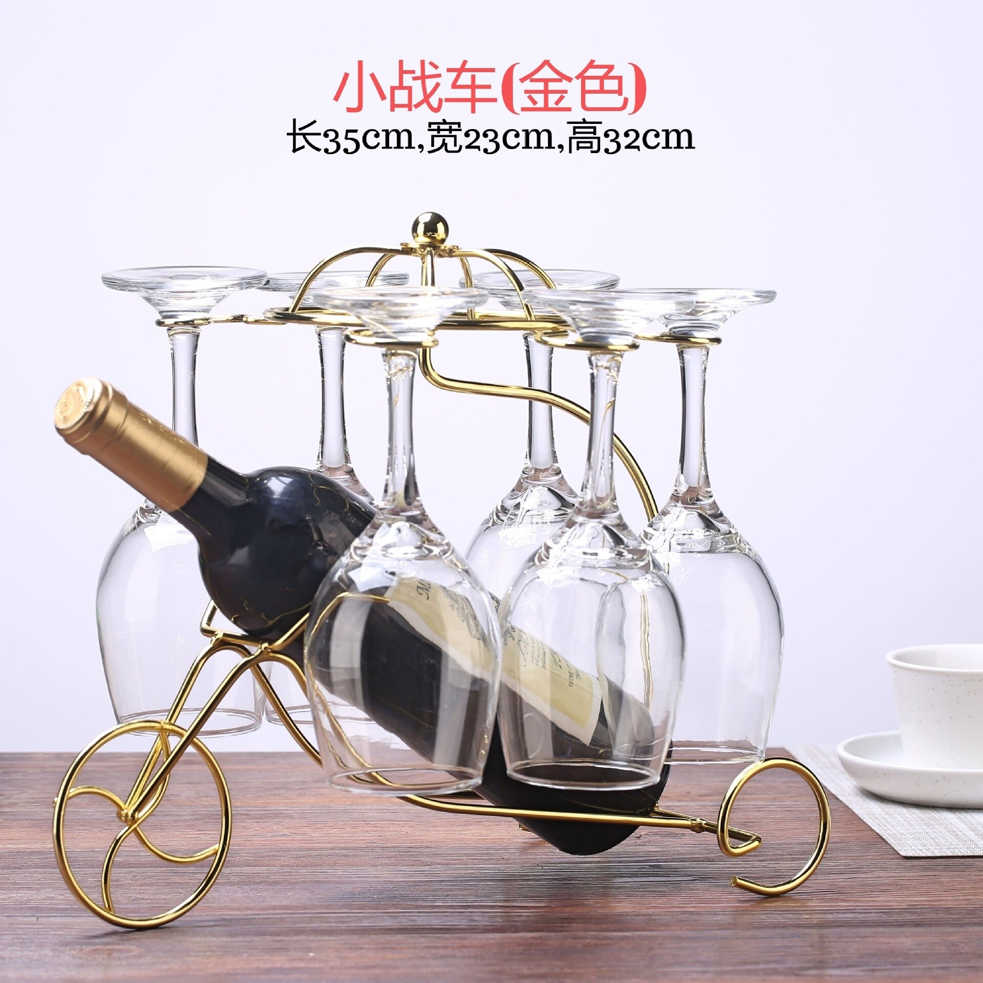 Delicate Rode Wijn Fles Glazen Houder Opknoping Ondersteboven Cup Bekers Display Rack (Brons): Gold