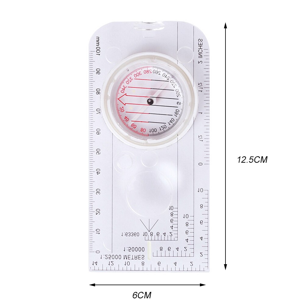 Drawing Scale Compass Luminous Map Ruler Buckle for Camping Hiking Guide Portable Handheld Compass Outdoor