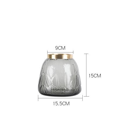 Stor vas glas blomvas träd blad mönster konst figurer heminredning tillbehör tjocka vaser växter hållare bo dekor: A