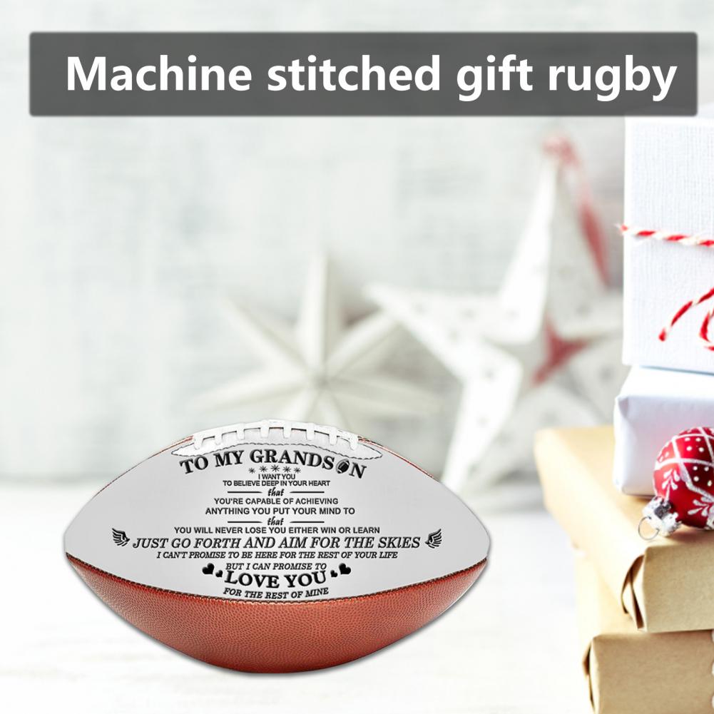 High Performance Match Rugby Ball Sport Accessory Blessings Word Small High Strength Inflatable Rugby Ball