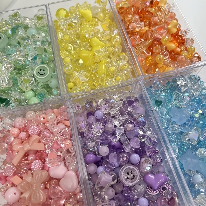 50 g/paquete de cuentas sueltas acrílicas de colores mezclados de estilo mixto para pulsera, collar, suministros de joyería, accesorios hechos a mano DIY