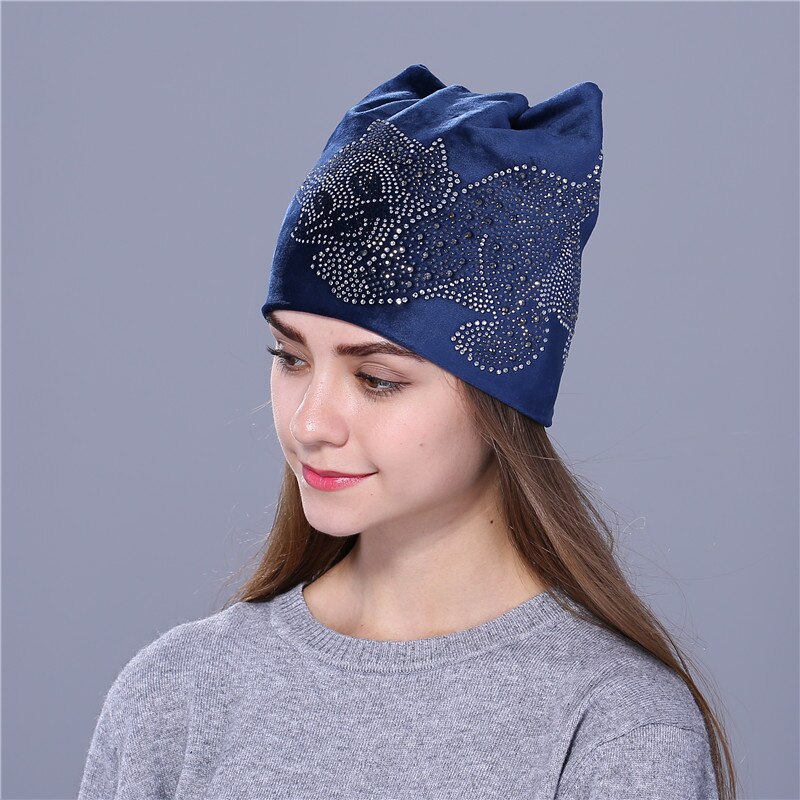 Xkolme söpö reinin kivi kitty flanellette syksy talvihattu naisille tytöille pipot skullies gorras: Laivasto