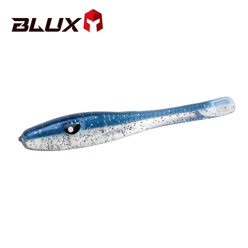 Blux skøre ål 80mm 8 stk / taske blød fiskeri lokke havabbor kunstig lokkemad silikone orm shad nødfisk saltvand bas fiskeri